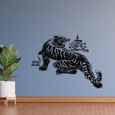 Xskin 27 cm Wild Cat Predator Aggressive Animal Wall Sticker PVC Vinyl Self Adhesive Sticker(Pack of 1)