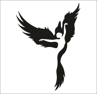 Vijaya enterprises 12 inch Angel Birds Wall Decoration For Livingroom|Bedroom Office Home Size 12X17 inch Self Adhesive Sticker(Pack of 1)