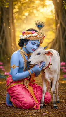 swaroopa 16.5 inch Shri Krishna Sticker Self Adhesive Sticker(Pack of 1)