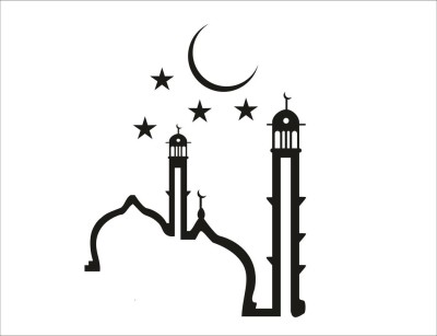 Decoar Nirmal 45 cm Ramadan Kareem Arabic Muslim Islam Wall Sticker Décor Size 18x27 inch Self Adhesive Sticker(Pack of 1)