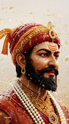 swaroopa 16.5 inch Chatrapati Shivaji Maharaj Sticker Self Adhesive Sticker(Pack of 1)