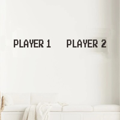 SnappyVinyl 8 cm Player 1 Player 2 Creative Wall Stickers Self Adhesive Sticker(Pack of 1)