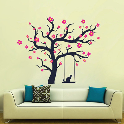 VCREATE DECOR 58 cm Tree Wall Sticker & Decal Self Adhesive Sticker(Pack of 1)
