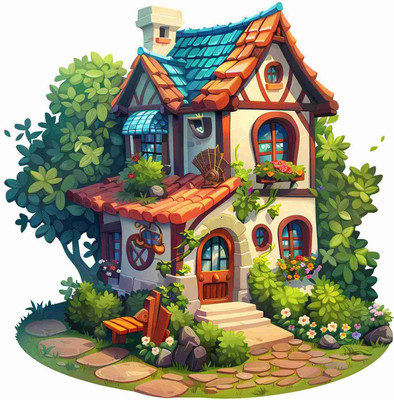 SkyOlla 60 cm Tree House Wall Sticker – Self Adhesive Vinyl Décor for Kids’ Room Self Adhesive Sticker(Pack of 1)