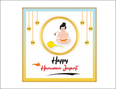 Vijaya enterprises 91 cm Lord hanuman for happy hanuman jayanti self adhesive sticker (pack of 1) Self Adhesive Sticker(Pack of 1)