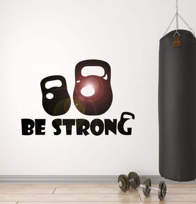 SnappyVinyl 33 cm Kettlebell Bodybuilding Motivation Self Adhesive Sticker(Pack of 1)