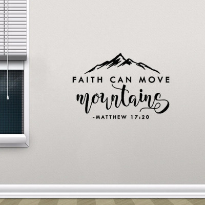 SnappyVinyl 57 cm Faith Can Move Mountains - Matthew 17:20 Self Adhesive Sticker(Pack of 1)