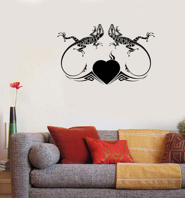 SnappyVinyl 33 cm Lizards and Heart Ornament in Self Adhesive Sticker(Pack of 1)