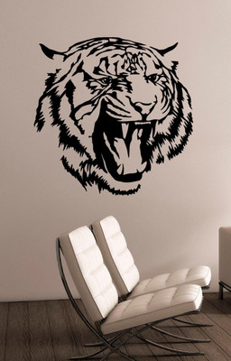Xskin 50 cm Tiger Face Sticker Vinyl Wall Self Adhesive Sticker(Pack of 1)