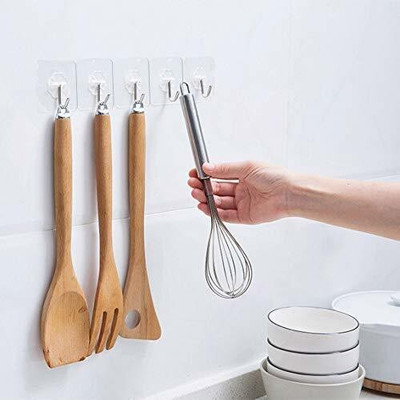 BSBnetwork 5.5 cm Multi Purpose sticky transparent hook Stickers PIN20.64 Self Adhesive Sticker(Pack of 20)