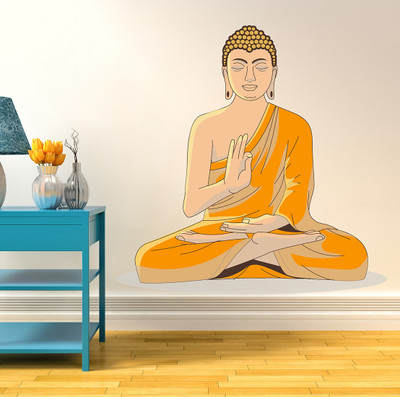Wallzone 70 cm Budha Removable Sticker(Pack of 1)