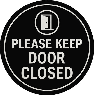 SMEEPS 15.24 cm PLEASE KEEP DOOR CLOSED Self Adhesive Sticker(Pack of 2)