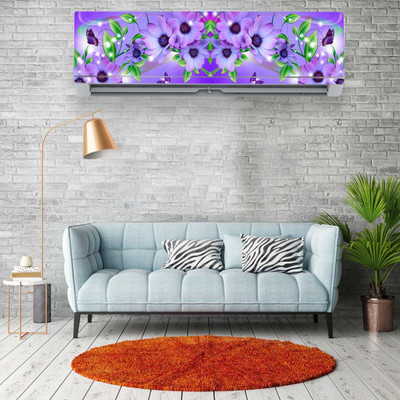 digital print world 91.44 cm Air Conditioner Sticker Medium Floral Design Size (94cm X 22cm) Self Adhesive Sticker(Pack of 1)