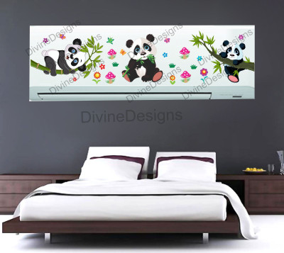 DivineDesigns 23 cm Panda on the Branch AC Sticker Self Adhesive Sticker(Pack of 1)