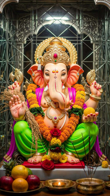 swaroopa 16.5 inch Lord Ganesha Sticker Self Adhesive Sticker(Pack of 1)