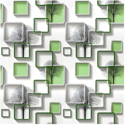 HYGEX 500 cm Aluminium Waterproof Blue Square Design Self Adhesive Sticker Marble Wallpaper Removable Sticker(Pack of 1)