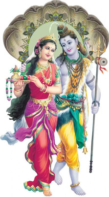 crystalsign 60 cm Shiv Parwati 410_S Self Adhesive Sticker(Pack of 1)