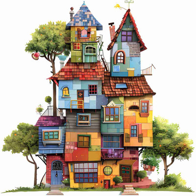 SkyOlla 60 cm Tree House Wall Sticker – Self Adhesive Vinyl Décor for Kids’ Room Self Adhesive Sticker(Pack of 1)