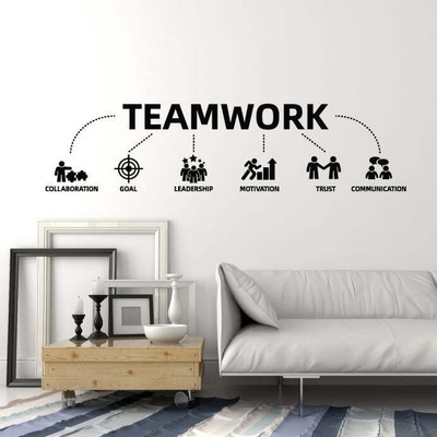 Xskin 55 cm Teamwork Motivation Self Adhesive Sticker(Pack of 1)