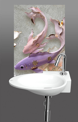 MODERN CREATIONS 90 cm PVC- Self Adhesive Wash Basin Waterproof Anti oil Wall Sticker Self Adhesive Sticker(Pack of 1)