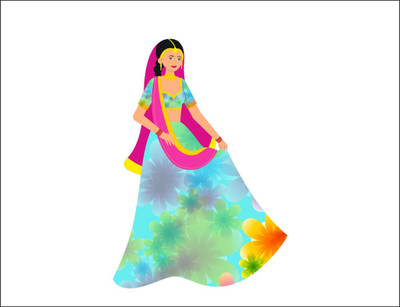Decoar Nirmal 91 cm Beautiful bride in wedding woman Self Adhesive sticker size (63x91 cm ) Self Adhesive Sticker(Pack of 1)