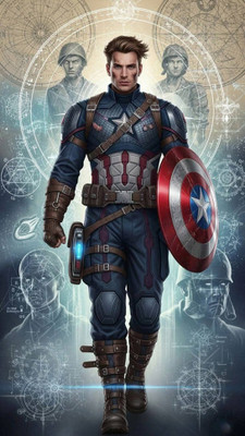 swaroopa 16.5 inch Captain America Sticker Self Adhesive Sticker(Pack of 1)