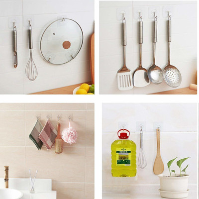 Shreejee 5 cm Self Adhesive Wall Hooks, Heavy Duty Sticky Hooks for Hanging 10KG Self Adhesive Sticker(Pack of 6)