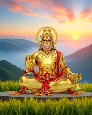 swaroopa 16.5 inch Hanuman Ji sticker Self Adhesive Sticker(Pack of 1)