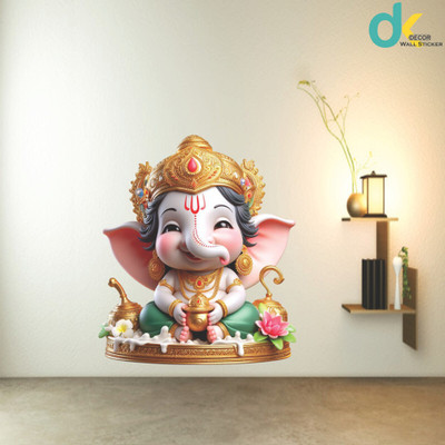 WINNING CRAFT 30 cm Big Size Ganesha Self Adhesive Wall Stickers Self Adhesive Sticker(Pack of 1)