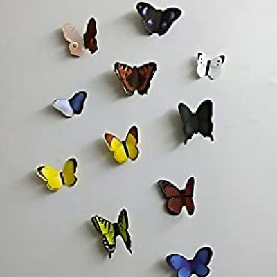 JAAMSO ROYALS 90 cm Multi Color 3D Butterflies Magnetic Sticker (Pack of 1) Self Adhesive Sticker(Pack of 1)