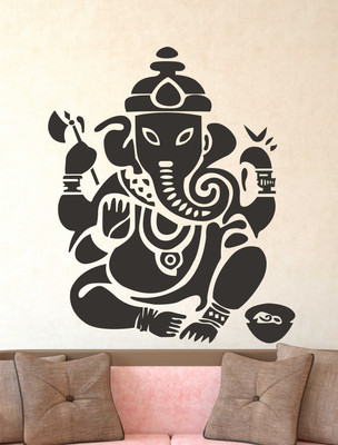 HAPPYSTICKY 60 cm Lord Ganesha Self Adhesive Sticker(Pack of 1)