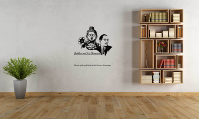 PEACOCKRIDE 60 cm Dr B R Ambedkar I Buddha I Buddha and His Dhamma I Wall Decal Self Adhesive Sticker(Pack of 1)