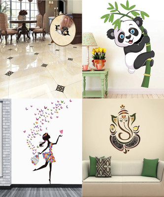 GharKraft 90 cm Set of 4 - 117 Self Adhesive Sticker(Pack of 4)