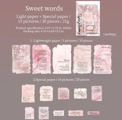 BeautyOne 15 inch Pink Material Paper for Journal Self Adhesive Sticker(Pack of 1)