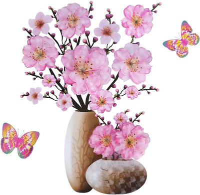 SmartWindow 30 cm Simulation Plant Vase Home Refrigerator Decoration Stickers (30CM x 40CM) (J) Self Adhesive Sticker(Pack of 1)