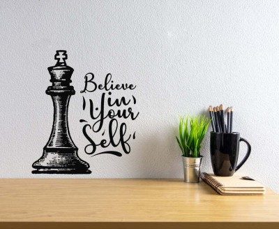 SnappyVinyl 33 cm Believe In Yourself Motivation Quote Self Adhesive Sticker(Pack of 1)