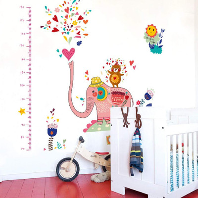 SmartWindow 60 cm Cute Elephant Fountain Wall Stickers for Kids Wall Sticker (60 CMx 90 CM) Self Adhesive Sticker(Pack of 1)