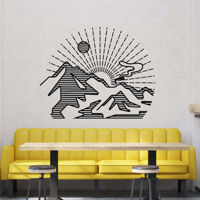 SnappyVinyl 27 cm Graphic Nature Mountain Self Adhesive Sticker(Pack of 1)