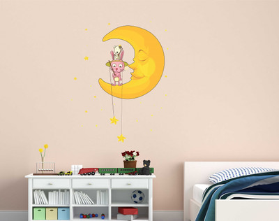 MIIKOR 75 cm Tiny tots in Moon | Non-Reusable Sticker Self Adhesive Sticker(Pack of 1)