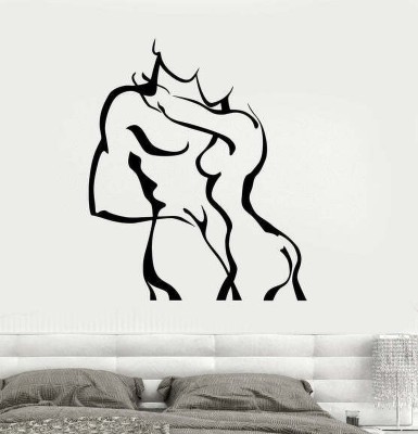 SnappyVinyl 27 cm Love Couple Bedroom Self Adhesive Sticker(Pack of 1)