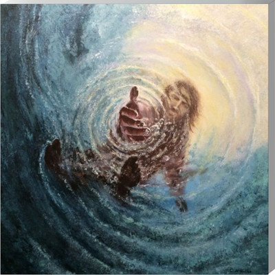 surmul 8 inch Jesus Christ With Water Wall Sunboard Poster For Home, House 8x8 Inche Self Adhesive Sticker(Pack of 1)