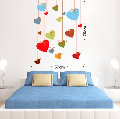 LANSTICK 45 cm Heart lamp style wallsticker Self Adhesive Sticker(Pack of 1)