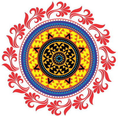 DreamKraft 38 cm Rangoli Sticker Self Adhesive Sticker(Pack of 1)