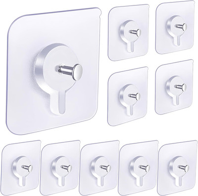 CoreValues Pack of 10 Nail Free Wall Screw Adhesive Non-Trace No Drilling Hook 10(Pack of 1)
