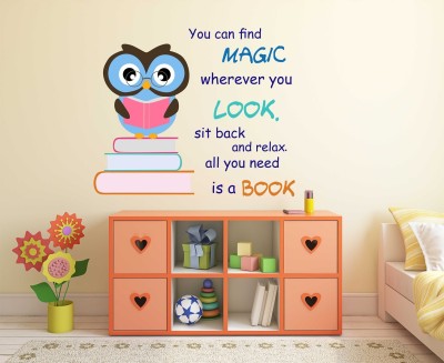 Wollzo 70 cm Books quotes Removable Sticker(Pack of 1)