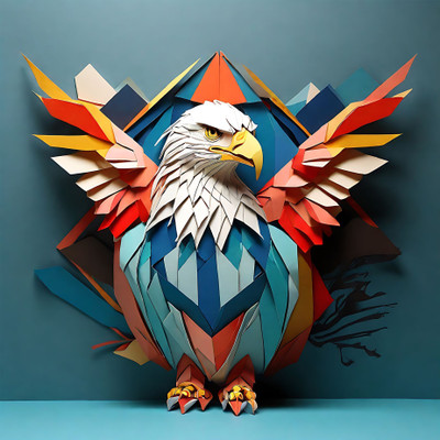 SoFFXia 18 inch Abstract_art_paper_art_animal_origami 3D Animals Wall Sticker for Living Room Self Adhesive Sticker(Pack of 1)
