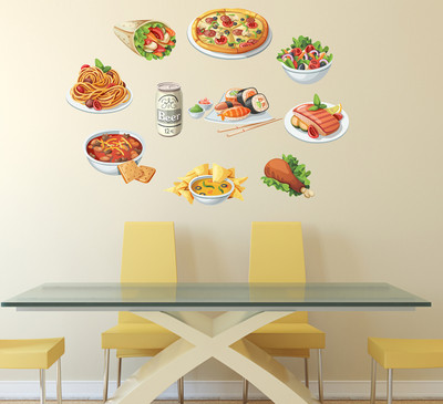 Wallzone 100 cm FAST FOOD Removable Sticker(Pack of 1)