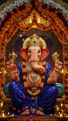 swaroopa 16.5 inch Ganesha Sticker Self Adhesive Sticker(Pack of 1)