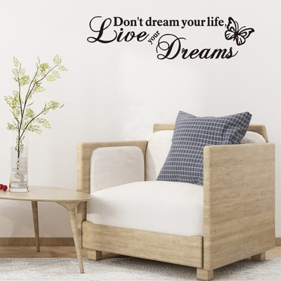 Xskin 57 cm Live Your Dreams English Proverbs Self Adhesive Sticker(Pack of 1)