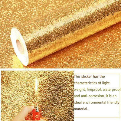 JINELZA Foils Nature Gold Wallpaper(L x W: 60 cm x 200 cm)